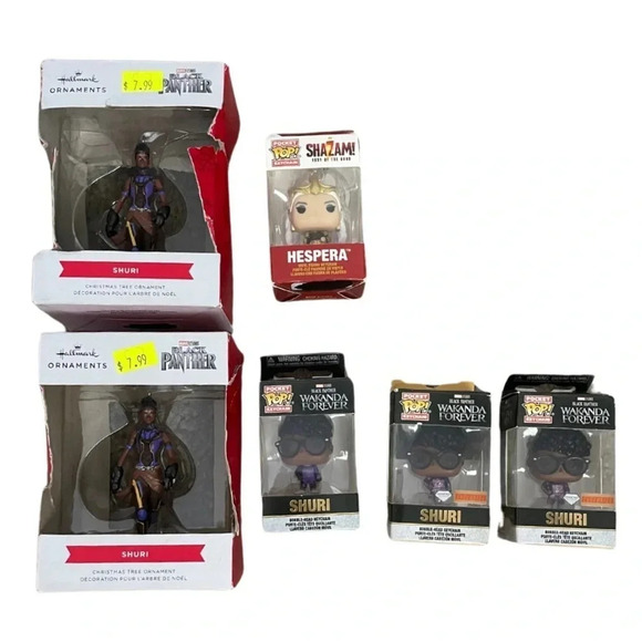 Marvel Other - Marvel and DC 6-Piece Collectible Figure Lot - Shuri & Hespera- Ornaments